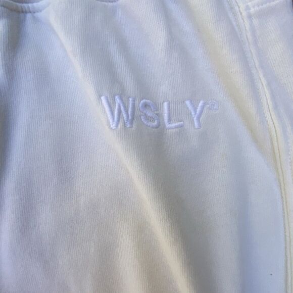 WSLY The Ecosoft Tie Up Jogger Soft Cream White Women’s SZ L - Picture 5 of 7